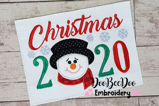 Christmas 2020 Snowman - Applique