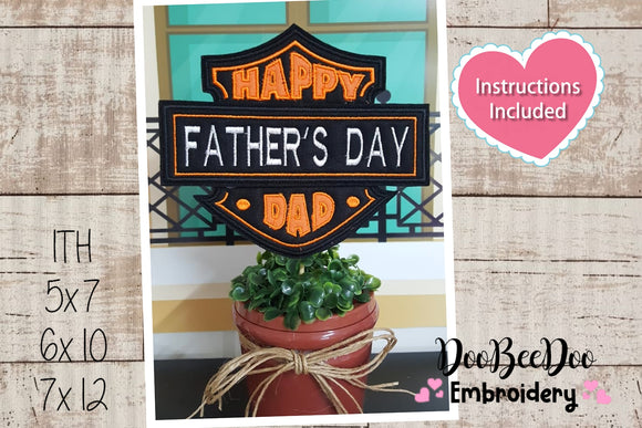 Happy Father's Day Ornament - ITH Project - Machine Embroidery Design