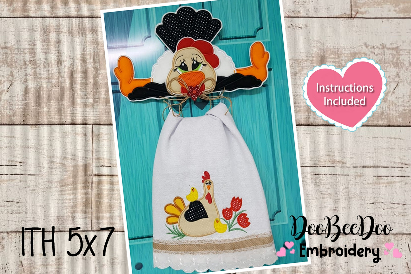 Chicken Set of 3 Designs - ITH Project - Machine Embroidery Design