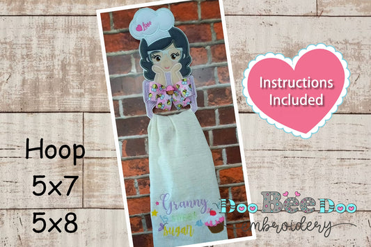 Grandma dish towel - ITH Project - Machine Embroidery Design