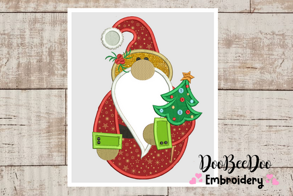 Christmas Gnome - Applique - 6 Sizes - Machine Embroidery Designs