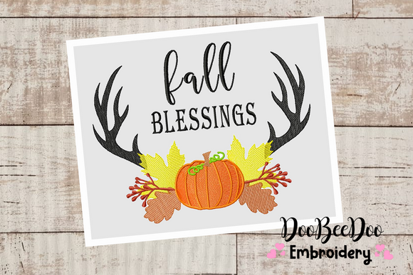 Fall Blessings- Fill stitch / Rippled - 6 sizes - Machine Embroidery Design