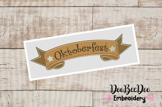 Oktoberfest -   Banner  - Germany  -  Applique  - 6 sizes -  Machine Embroidery Design