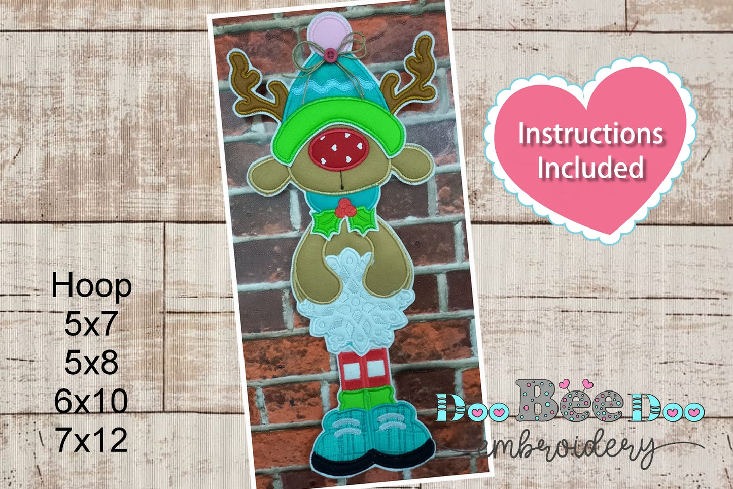 Santa Claus and Christmas Reindeer Set - ITH Project - Machine Embroidery Design