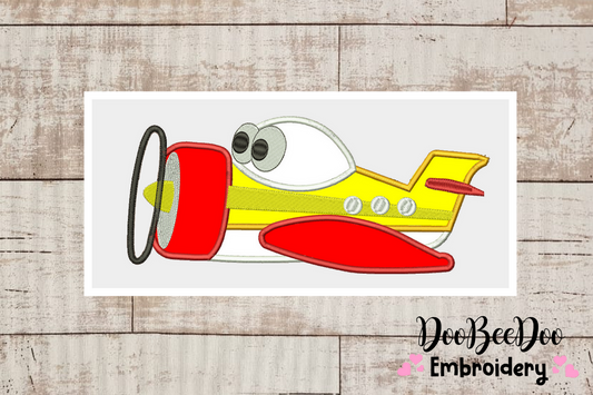 Airplane  - Applique - 6 Sizes - Machine Embroidery Designs