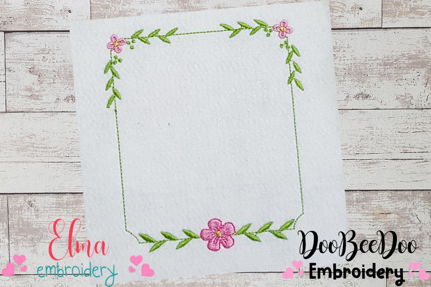 Delicate Flower Frame - Fill Stitch - Machine Embroidery Design
