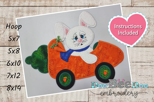 Carrot Car and Easter Bunny - ITH Project - Machine Embroidery Design