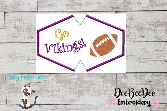 Go Vikings! In The Hoop Face Mask - ITH Applique - 3 Sizes - Machine Embroidery Design