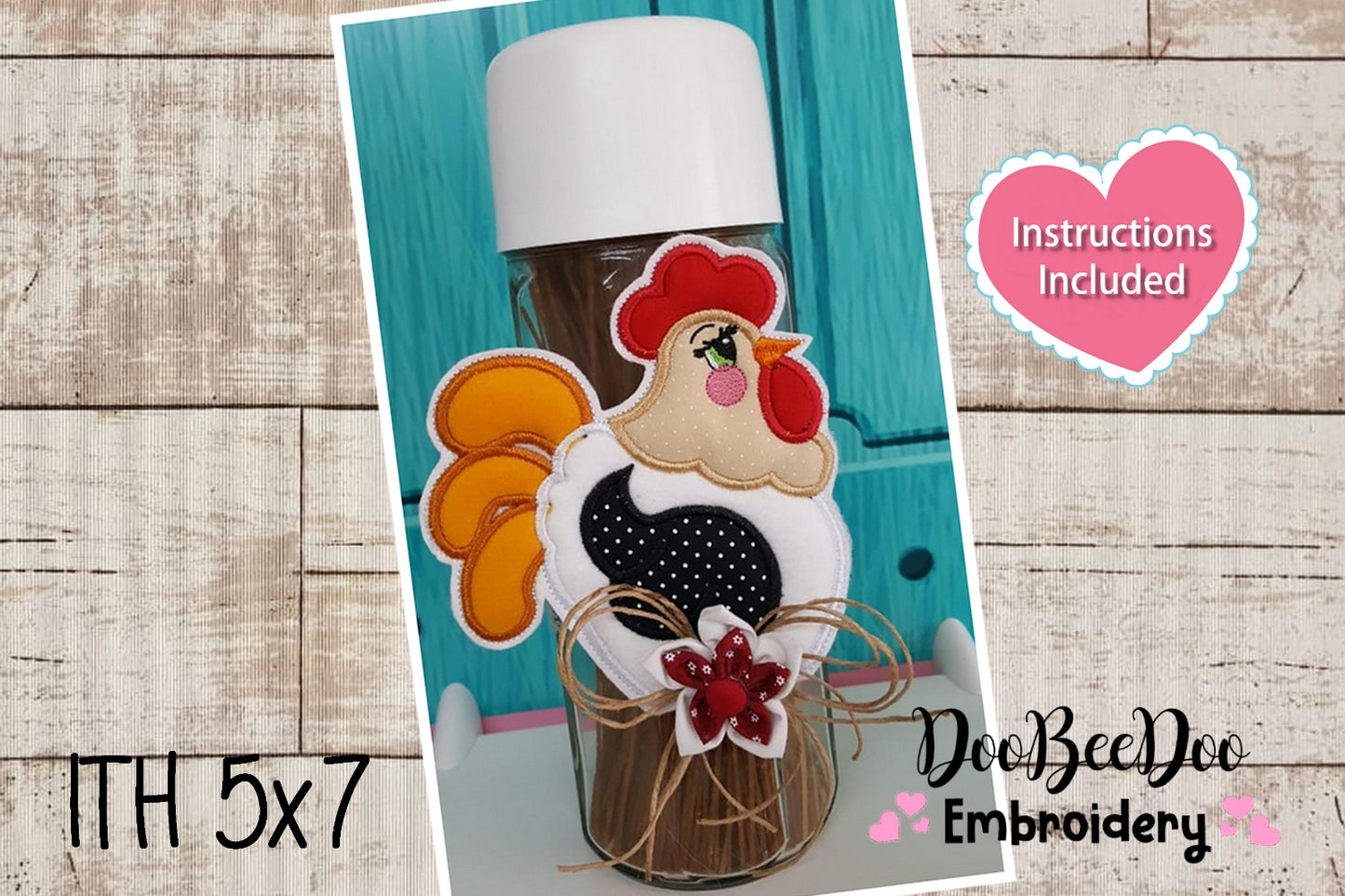 Chicken Set of 3 Designs - ITH Project - Machine Embroidery Design