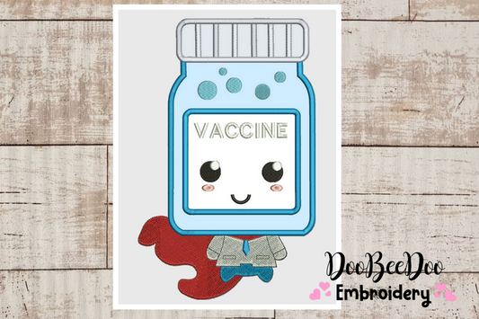 Super Vaccine - Applique - 6 Sizes - Machine Embroidery Designs