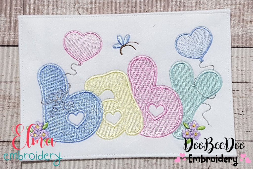 Baby Word - Fill Stitch - Machine Embroidery Design
