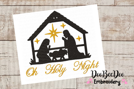 Oh Holy Night -  Nativity - Christmas - Fill STith - 6 Sizes - Machine Embroidery Designs