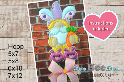 Easter Bunny Gnome Girl and Boy - ITH Project - Machine Embroidery Design