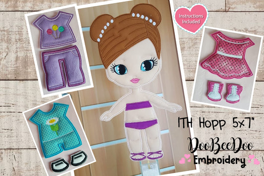 Doll with Clothes for Changes - ITH Project - Machine Embroidery Design