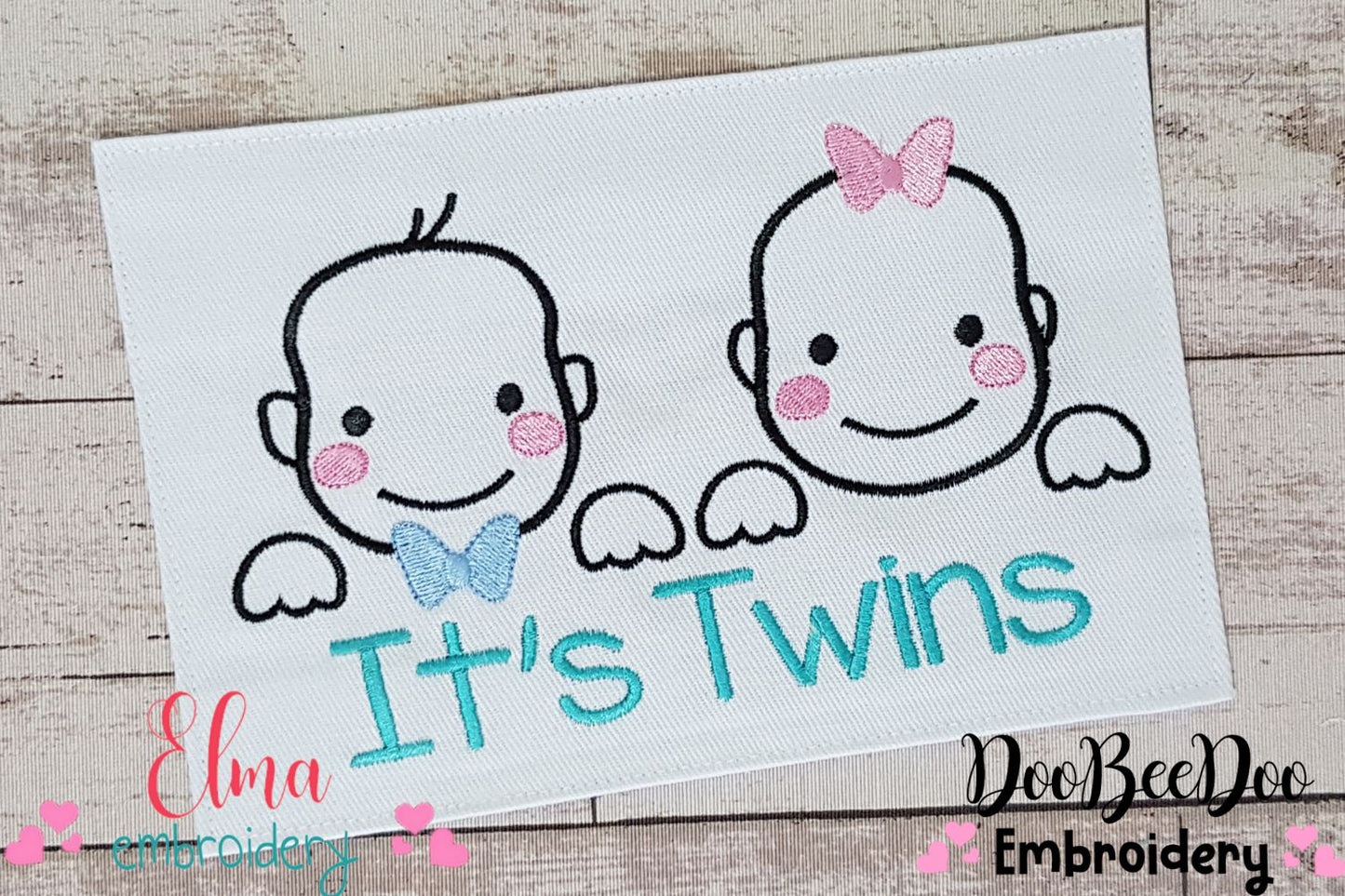 It's Twins Girl and Boy - Fill Stitich - Machine Embroidery Design