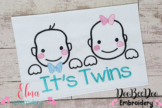 It's Twins Girl and Boy - Fill Stitich - Machine Embroidery Design