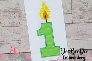 Birthday Candle Number 1 - Applique