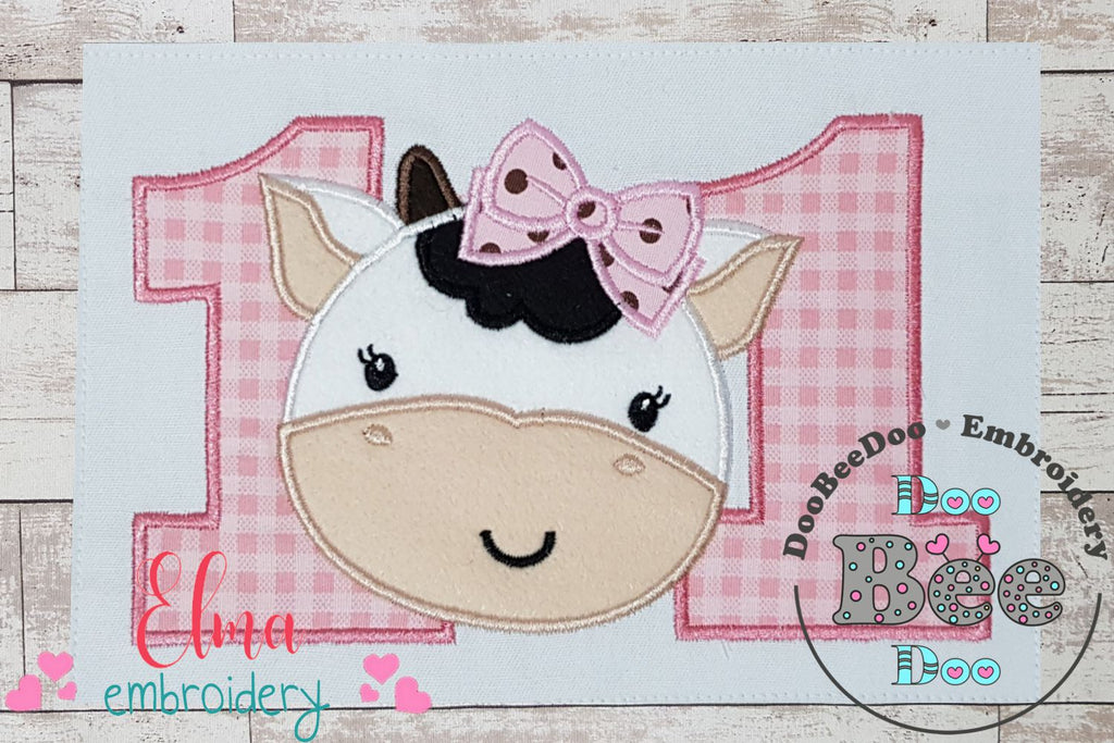 Cow Girl Number Eleven 11 Elenth Birthday - Applique