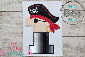 Pirate Birthday Number One 1st Birthday - Applique