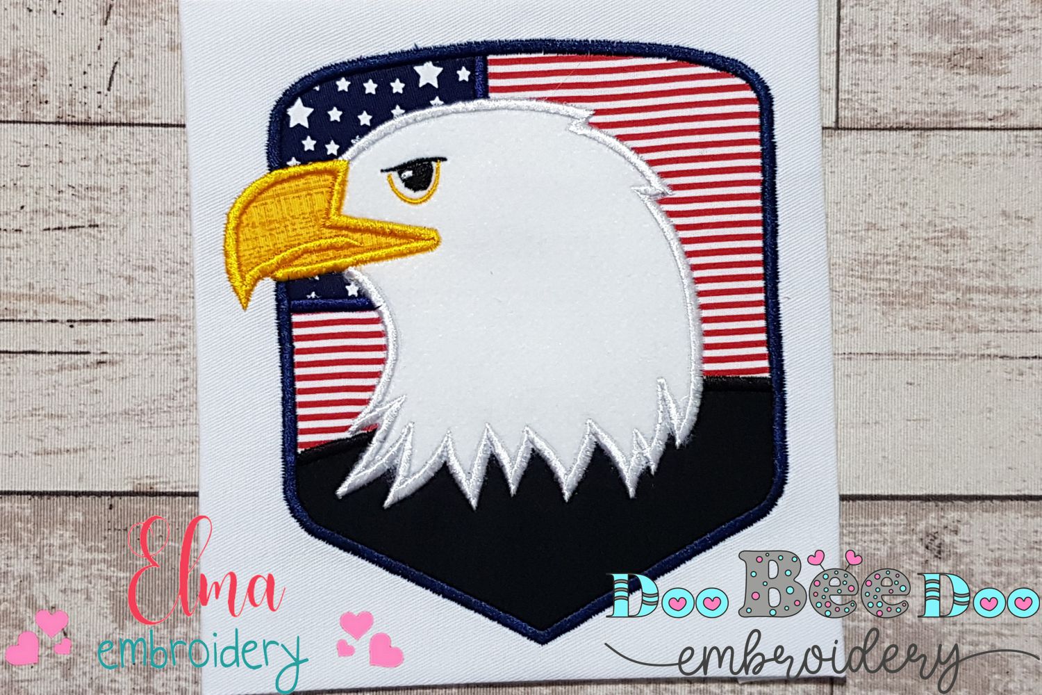 4th of July Patriotic Bald Eagle Flag-7 Embroidery Design Pattern