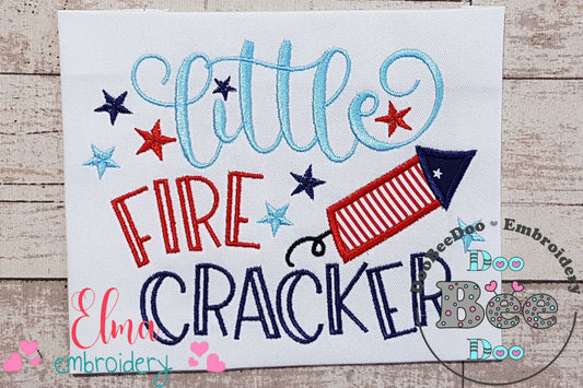 Little Firecracker 4th of July - Applique - Machine Embroidery Design