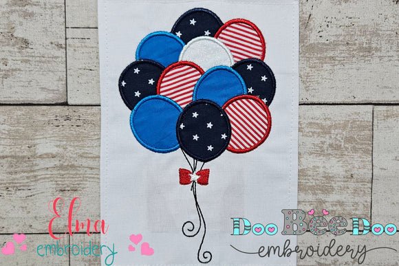4th of July Patriotic USA Balloons - Applique