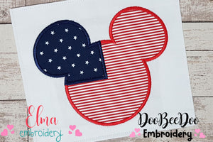 4th of July Mouse Ears Boy - Applique