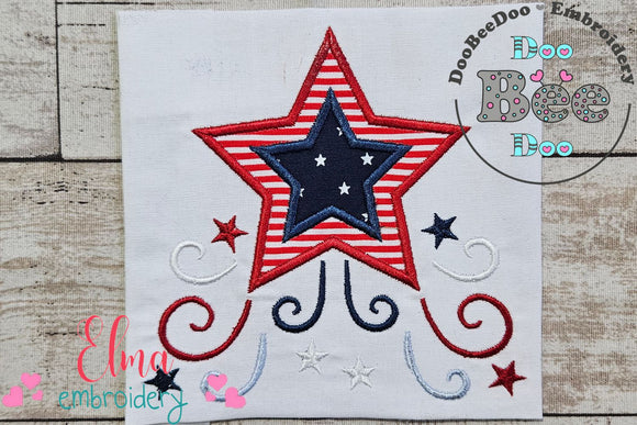 4th of July Star Independence Day - Applique