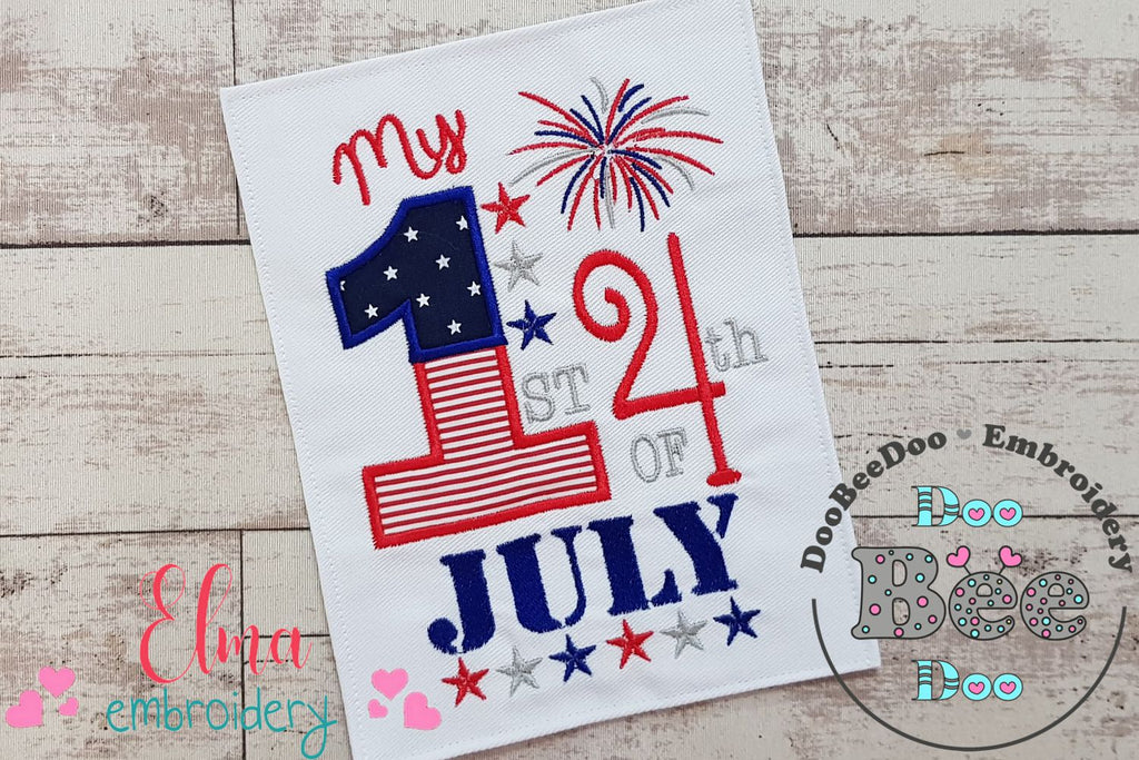 My 1st 4th of July - Applique - Machine Embroidery Design