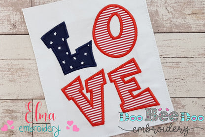 Love 4th of July - Applique