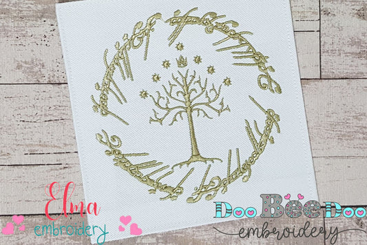 The Ring and The White Tree of Gondor - Fill Stitch