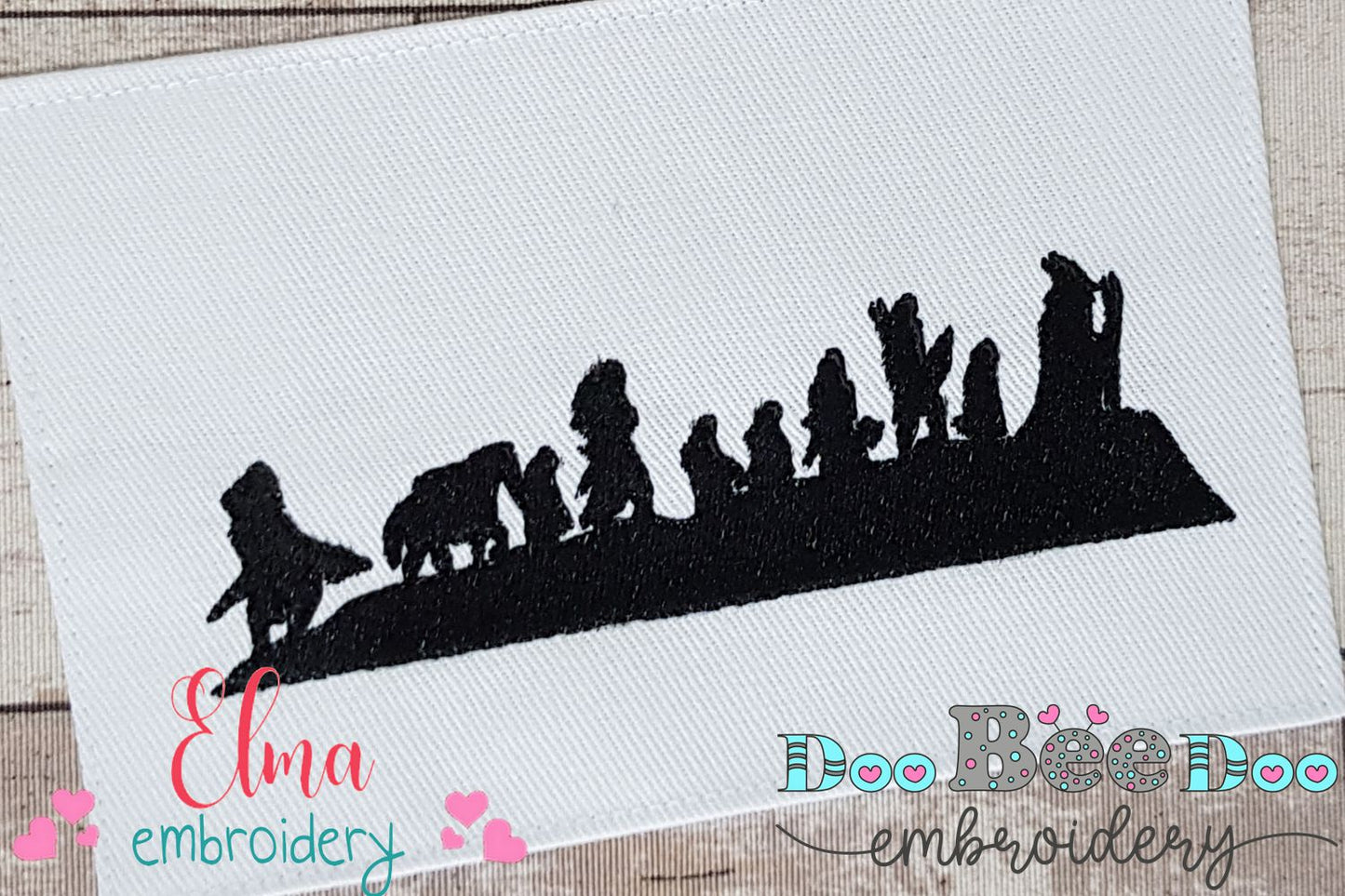 The Fellowship of the Ring Silhouette - Fill Stitch