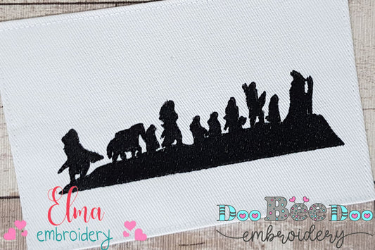 The Fellowship of the Ring Silhouette - Fill Stitch