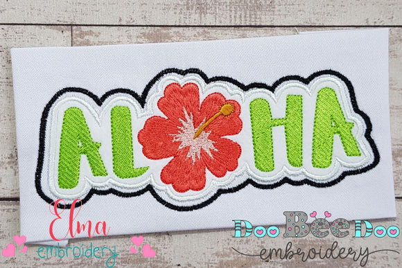 Aloha Hibiscus Flower - Applique
