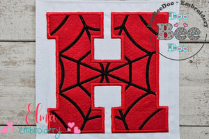 Monogram H Spider Web Letter H - Applique