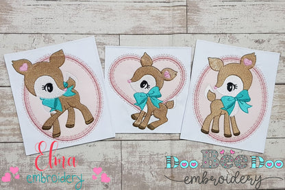 Baby Deer Little Doe Frame - Applique - Set of 3 designs