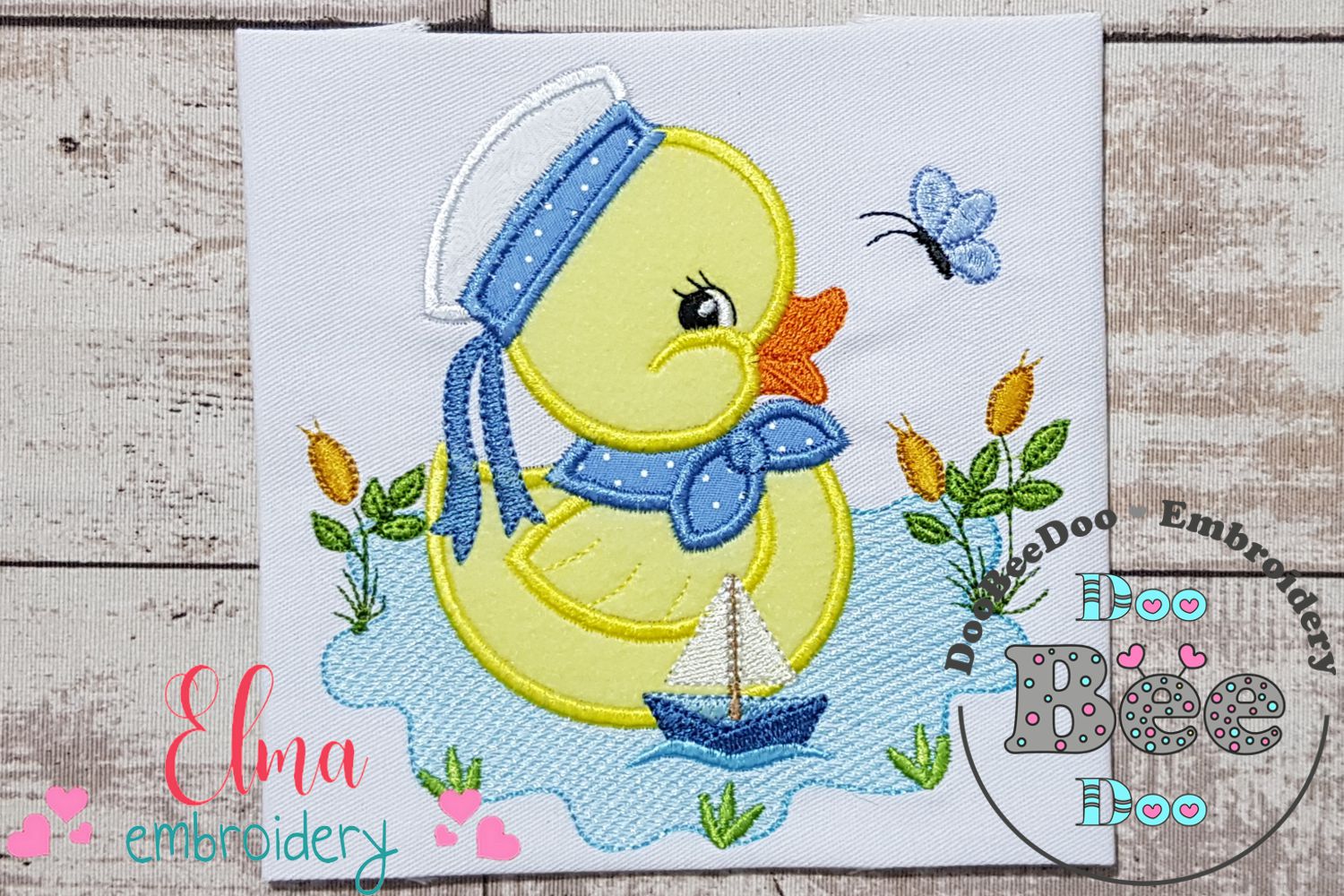 Applique Rubber Ducky Machine Embroidery Design Splashing Baby Boy