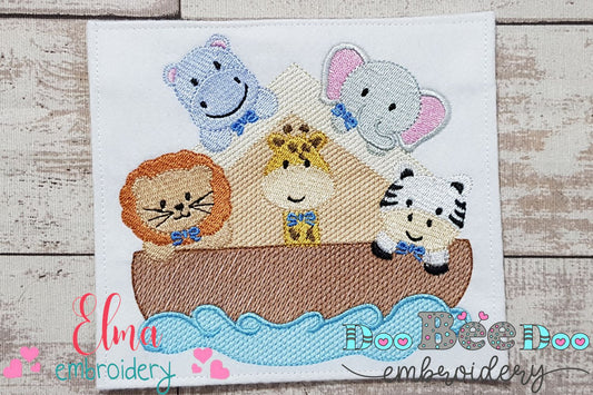Noah's Ark Safari Animals Boy - Fill Stitch - Machine Embroidery Design