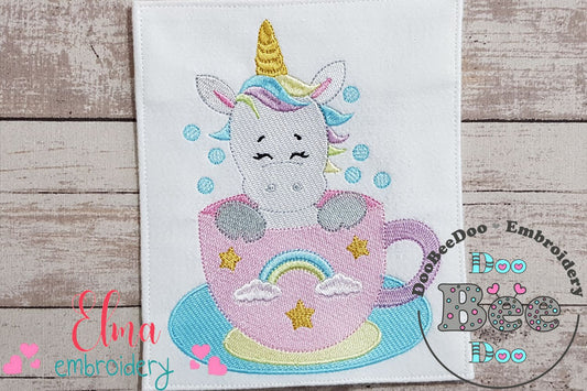 Unicorn in the Cup - Fill Stitch