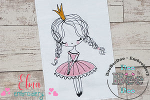 Swirly Princess Ballerina - Fill Stitch