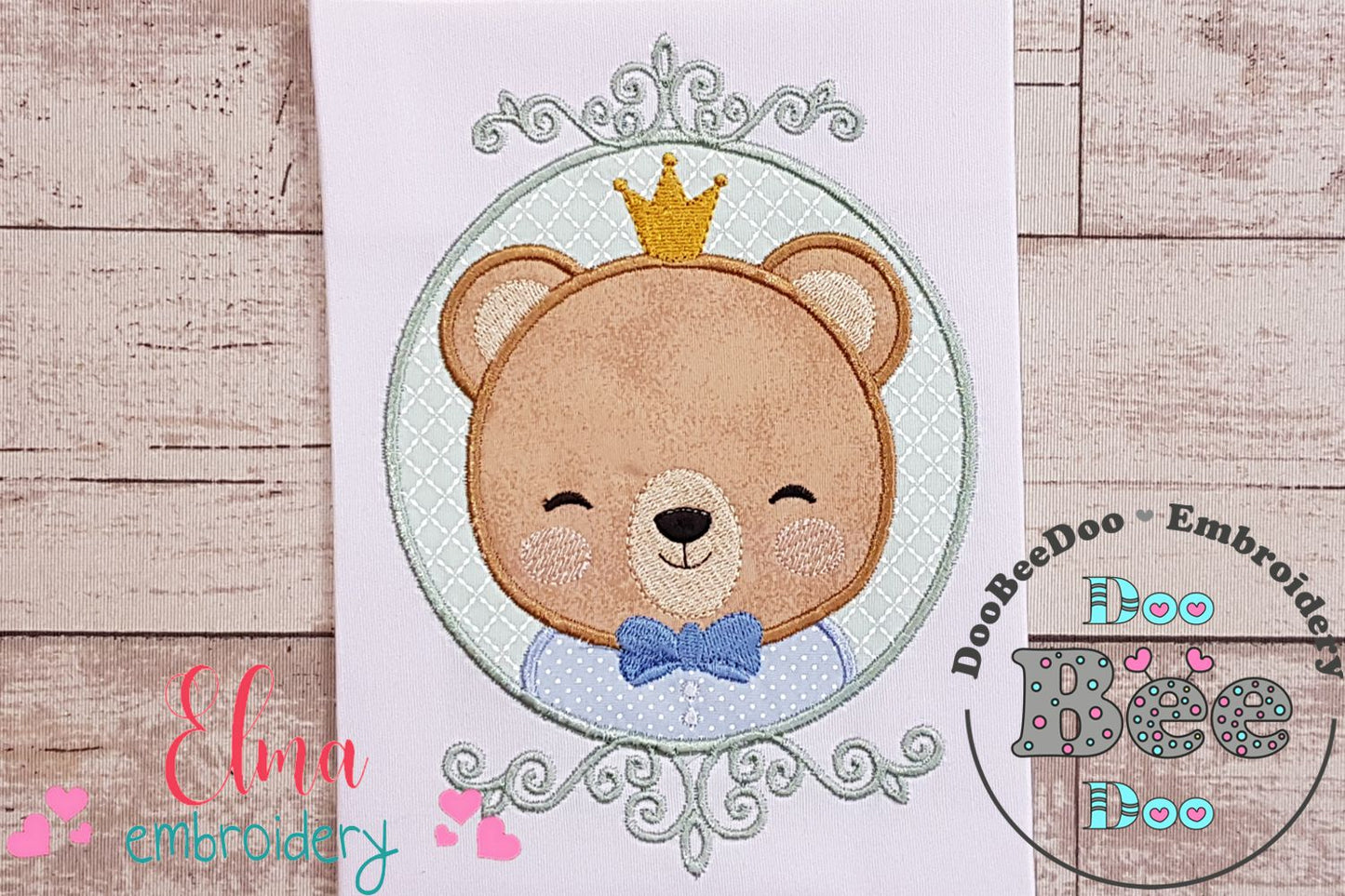 Prince Bear Frame - Applique