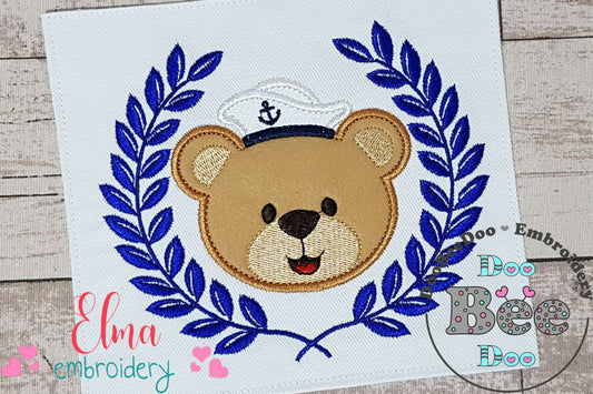 Sailor Teddy Bear Frame - Applique