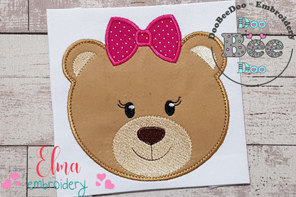 Bear Girl Face - Applique