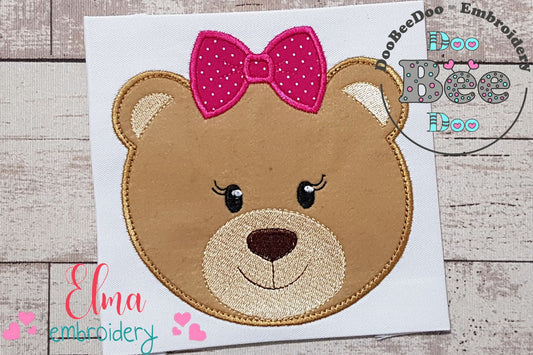 Bear Girl Face - Applique