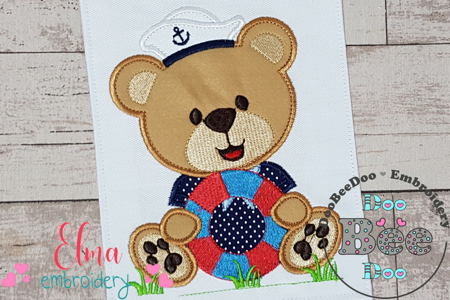 Sailor Teddy Bear Safety Buoy - Applique