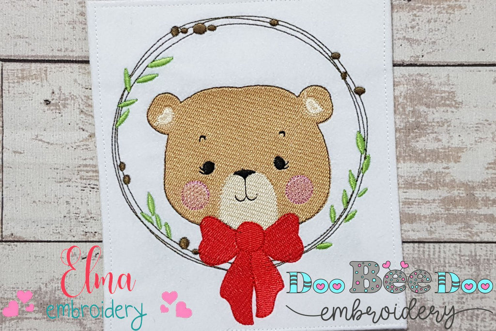 Teddy Bear Bow and Frame - Fill Stitch