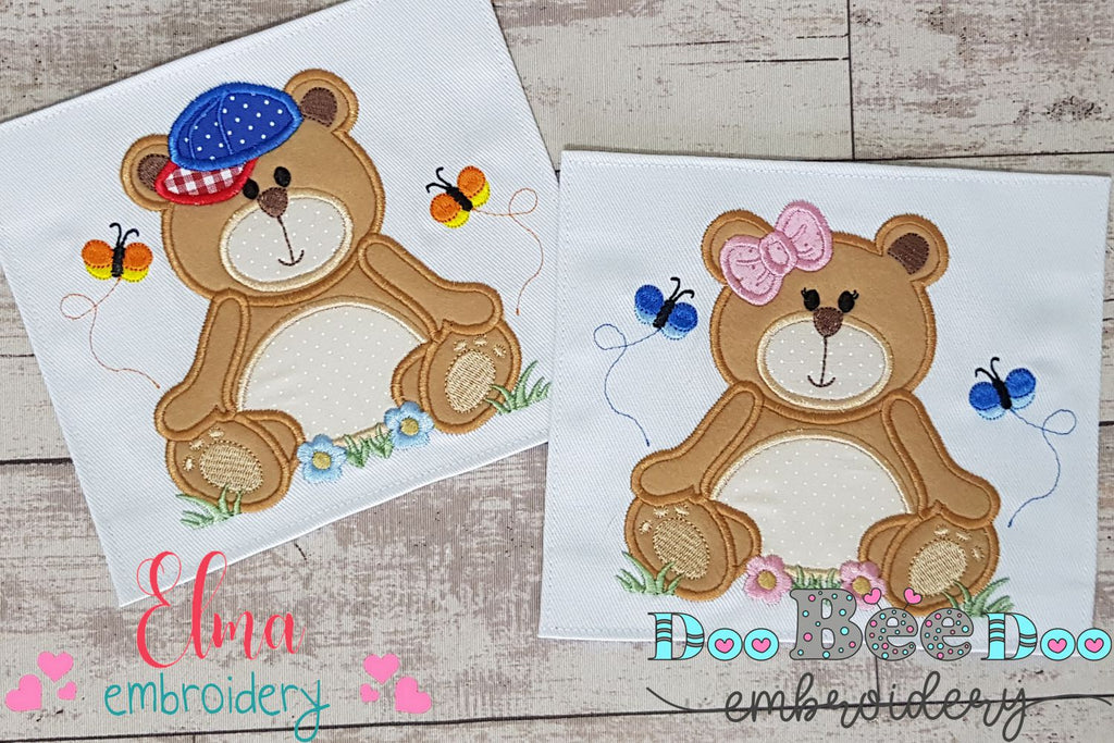 Teddy Bear Boy and Girl - Applique - Sey of 2 designs