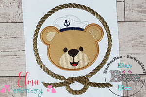 Sailor Teddy Bear Rope Frame - Applique