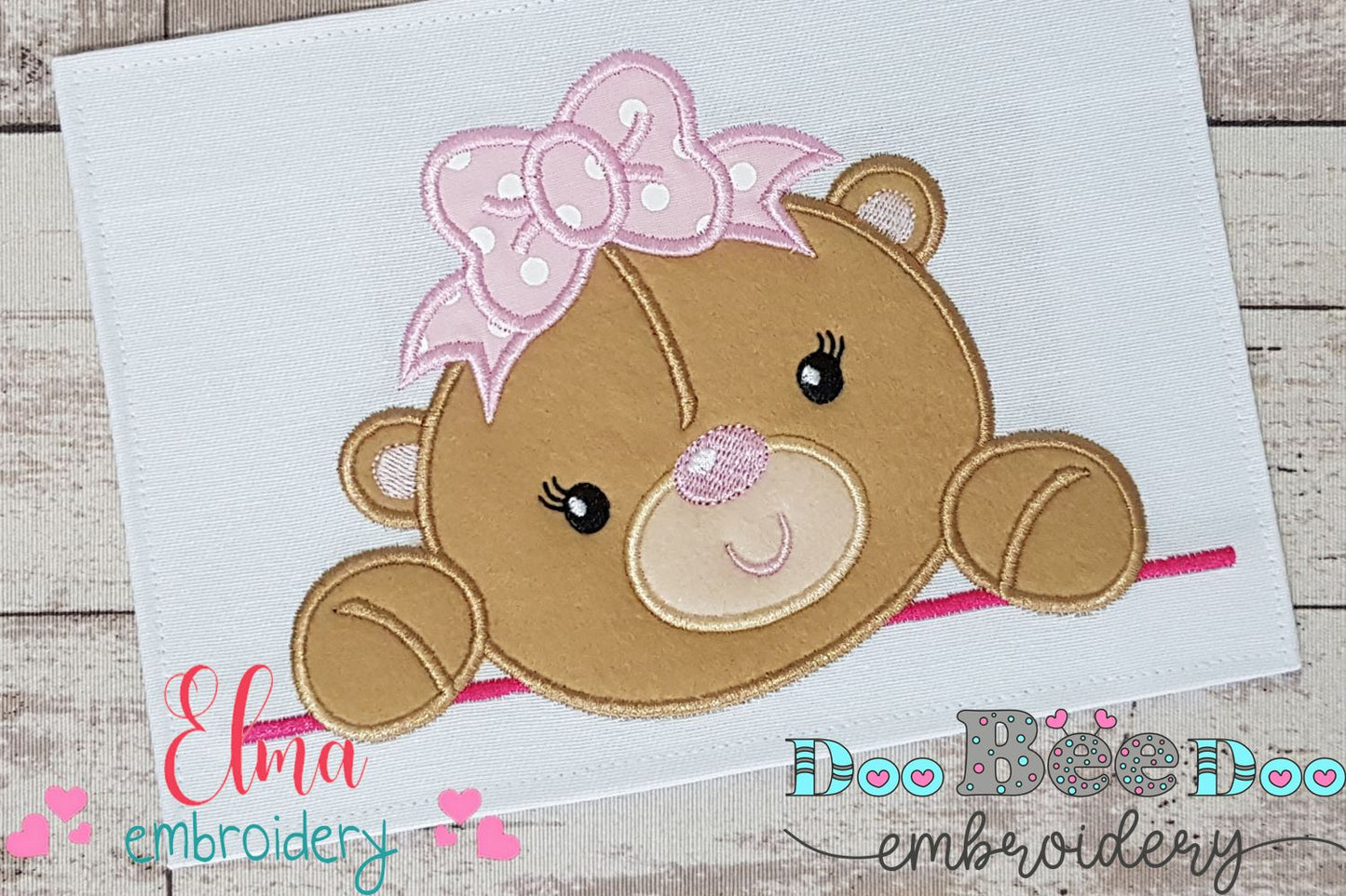 Bear Face Girl - Aplique Embroidery