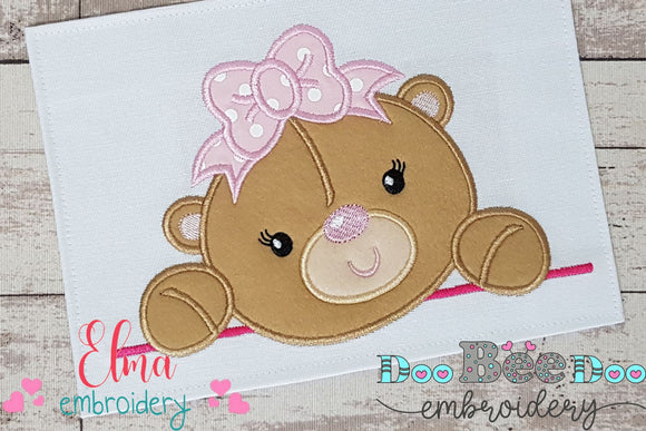 Bear Face Girl - Aplique Embroidery